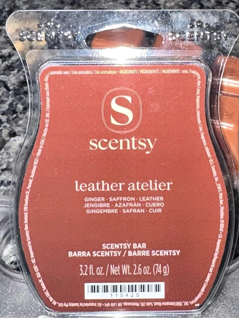 Scentsy Leather Atelier Scentsy Bar Wax Bar Red & Brown